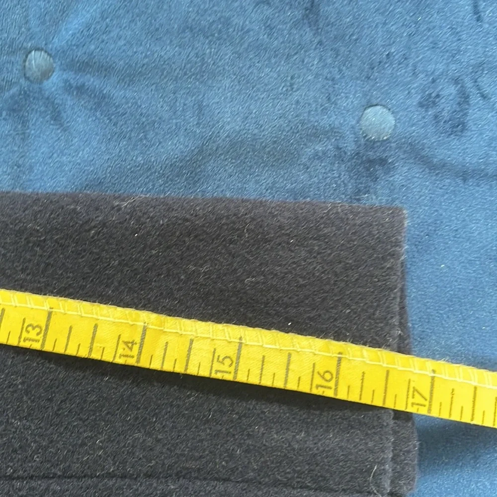 Truly a unique and beautiful jacket. Navy wool blend/hunter green velvet trim - Picture 9 of 10